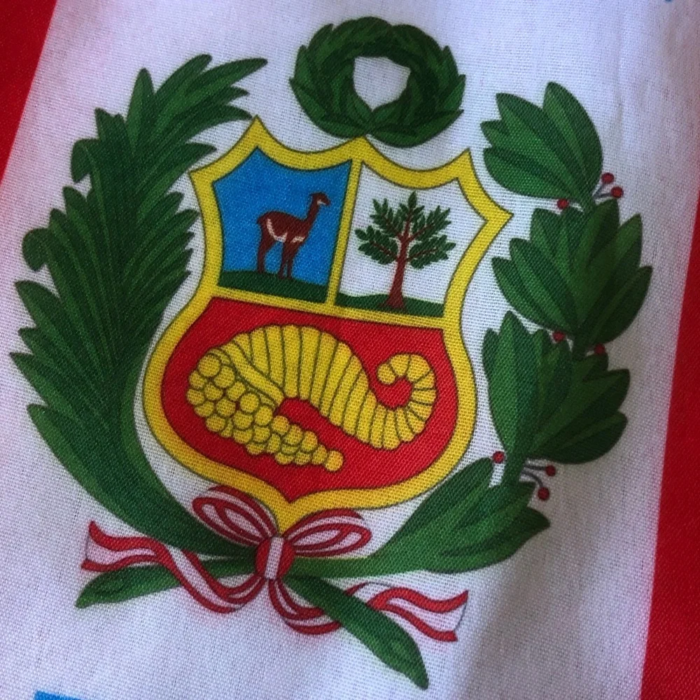 Perú Handheld Party Flag - Red and White